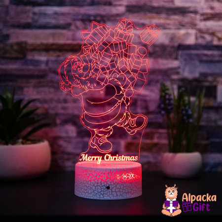 Craciun - Lampa 3D Moș Crăciun 1