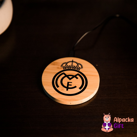 Incarcatoare Wireless - Încărcător Wireless de Lemn - Real Madrid