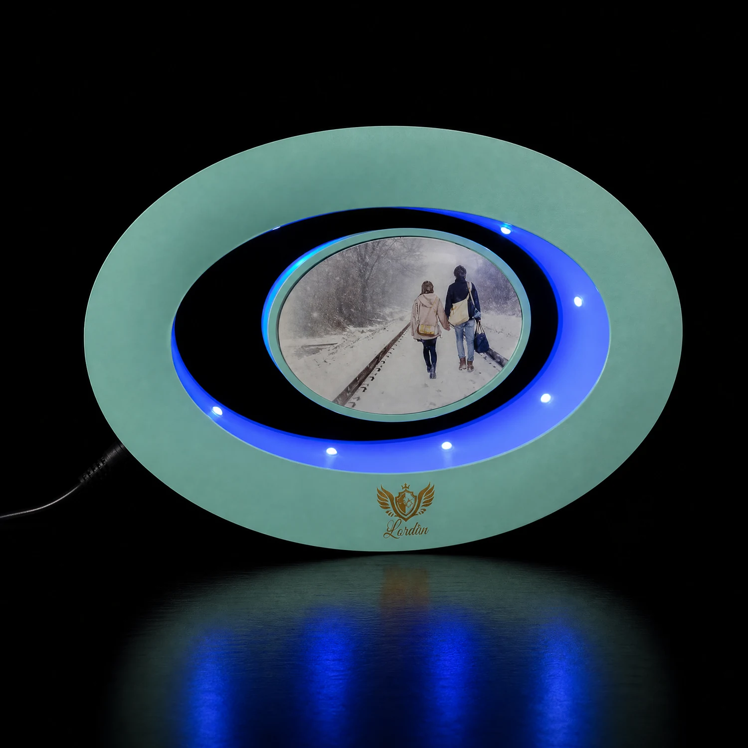 Lampi Levitante - Lampă Foto Levitantă Ovală cu LED RGB Verde Mentă Alpacka Gift