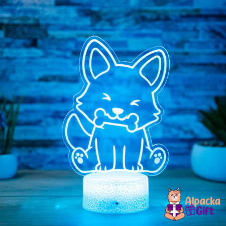 Lampi 3D Animale - Lampă 3D Cățel Cu Os