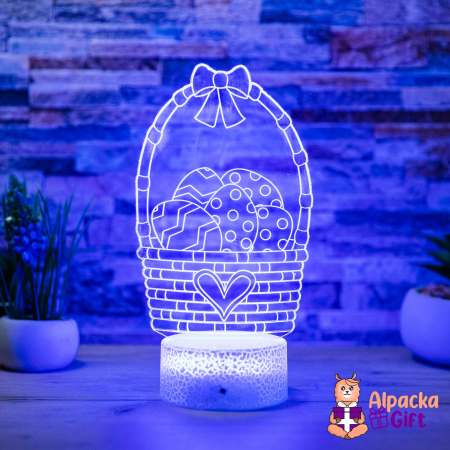 Cadouri de Paște - Lampă 3D - Coș de Paște