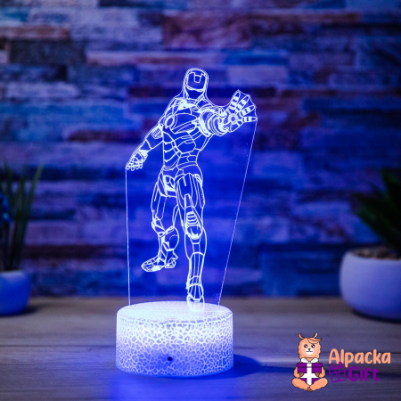 Personaje si Supereroi - Lampă 3D Omul de Fier 1