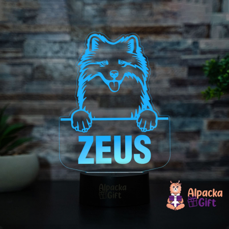 Rase de Caini - Lampă 3D Samoyed