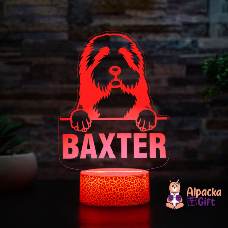 Rase de Caini - Lampă 3D - Collie cu Barba