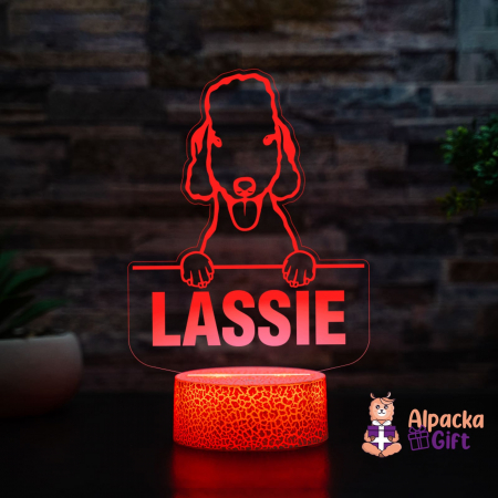 Rase de Caini - Lampă 3D - Bedlington Terrier