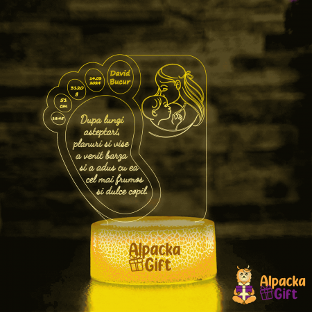 Botez - Lampa 3D - Bebe 3