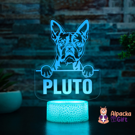 Rase de Caini - Lampă 3D - Boston Terrier