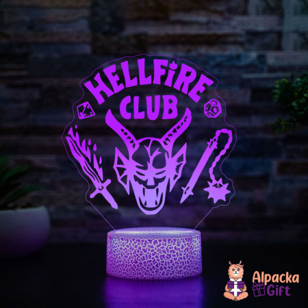 Personaje si Supereroi - Lampă 3D HELLFIRE CLUB Stranger Things