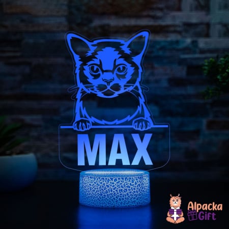 Rase De Pisici - Lampă 3D Burmese