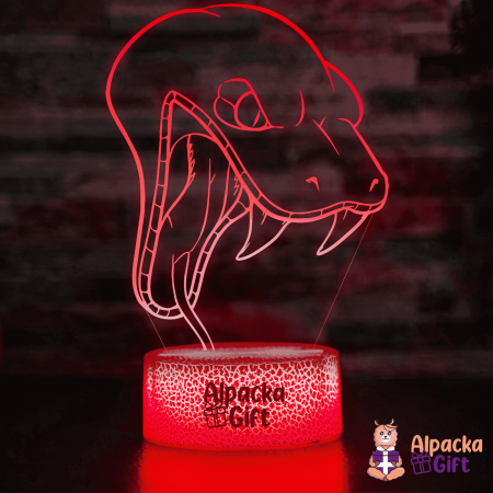 Personaje si Supereroi - Lampă 3D Cap de Șarpe