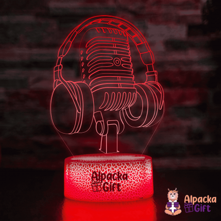 Muzicanti - Lampă 3D - Căști cu Microfon