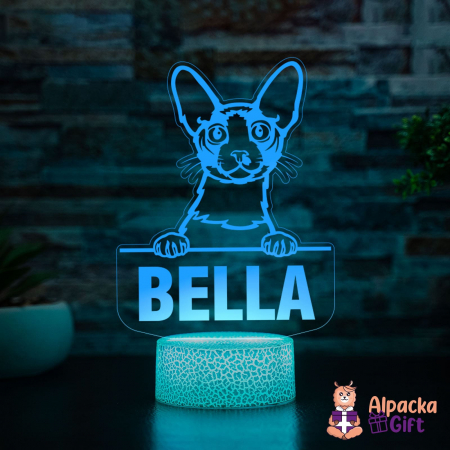 Rase De Pisici - Lampă 3D Cornish Rex