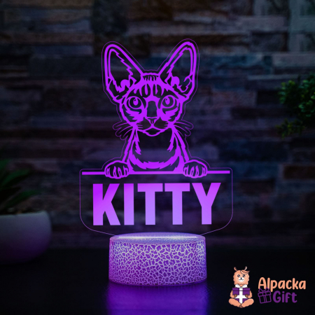 Rase De Pisici - Lampă 3D Devon Rex