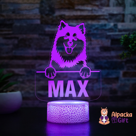 Rase de Caini - Lampă 3D - Lapphund Finlandez (Finnish Lapphund)