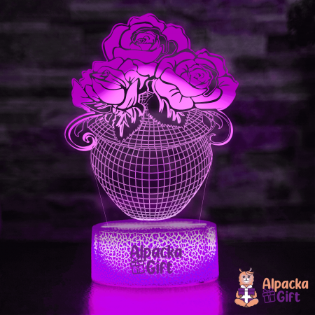 Lampă 3D - Ghiveci cu Flori [3]