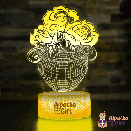 Lămpi 3D - Lampă 3D - Ghiveci cu Flori