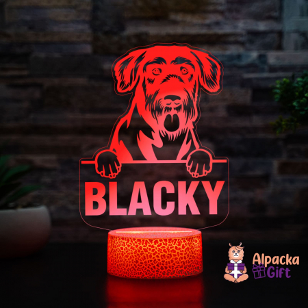 Rase de Caini - Lampă 3D - Schnauzers Gigant (Giant Schnauzer)