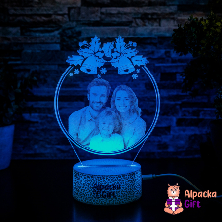 Craciun - Lampă 3D - Glob cu Fotografie