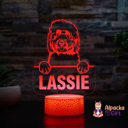 Rase de Caini - Lampă 3D - Goldendoodle