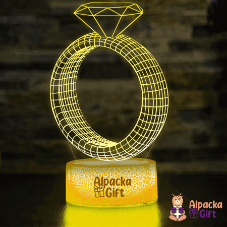 Lampă 3D - Inel cu Diamant [4]