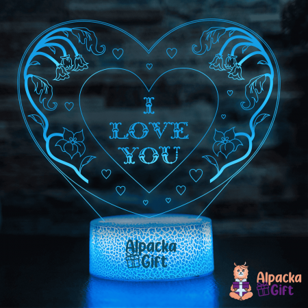 Pentru Indragostiti - Lampă 3D - Inimă I Love You 2