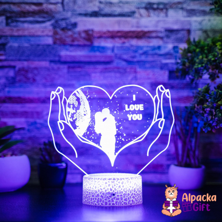 Lampă 3D Inimă în Palme 2 [2]