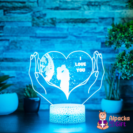 Lampă 3D Inimă în Palme 2 [3]