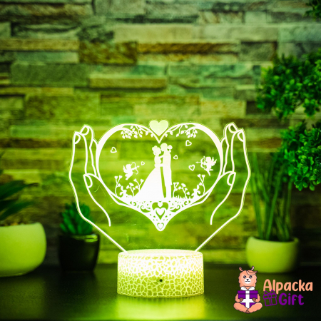 Lampă 3D Inimă în Palme 4 [1]