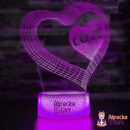 Pentru Indragostiti - Lampă 3D Inimă LOVE 3