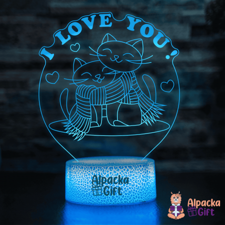 Lampă 3D - Pisici I Love You [2]