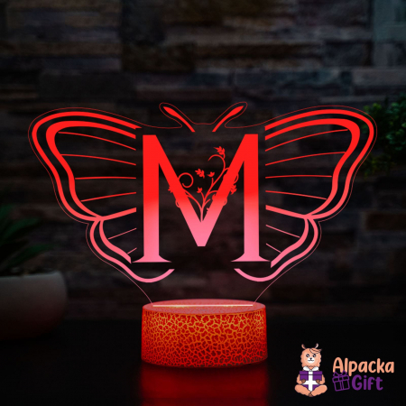 Lampa 3D - Inițială Fluture [4]