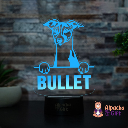 Rase de Caini - Lampă 3D Ogar Italian (Italian Greyhound)