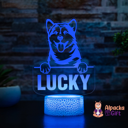 Lampă 3D - Malamut de Alaska (Alaskan Malamute) [2]