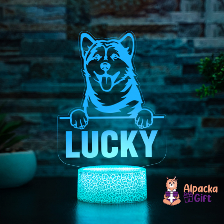 Lampă 3D - Malamut de Alaska (Alaskan Malamute) [4]