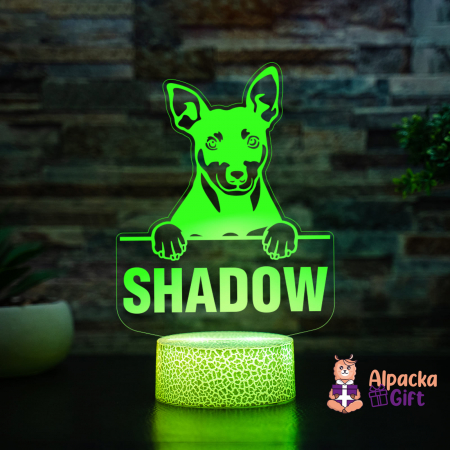 Rase de Caini - Lampă 3D - Manchester Terrier