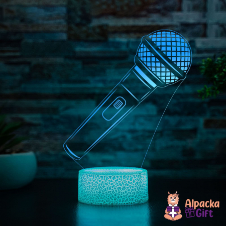 Muzicanti - Lampă 3D Microfon