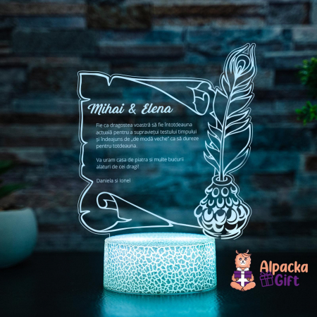 Nunta - Lampa 3D Pergament