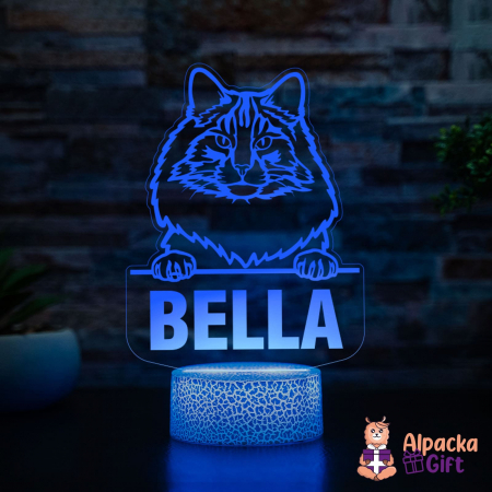 Lampă 3D -Norwegian Forest Cat [3]