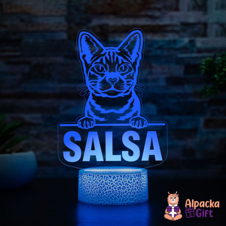 Rase De Pisici - Lampă 3D - Ocicat