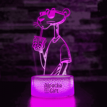 Lampă 3D - Pantera Roz [2]