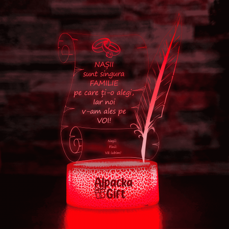 Pentru Indragostiti - Lampa 3D Papirus Logodna