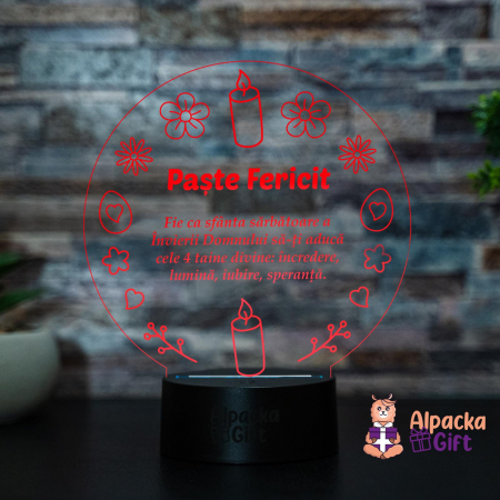 Cadouri de Paște - Lampă 3D - Paște Fericit 3