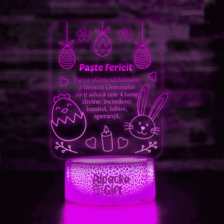 Cadouri de Paște - Lampă 3D - Paște Fericit 2
