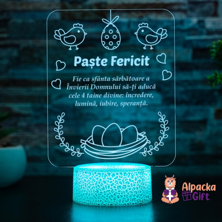 Cadouri de Paște - Lampă 3D - Paște Fericit 4