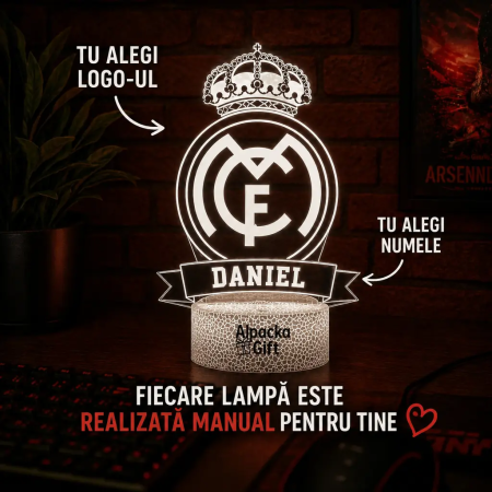 Fotbal - Lampă 3D Personalizată cu Echipa Ta Preferată
