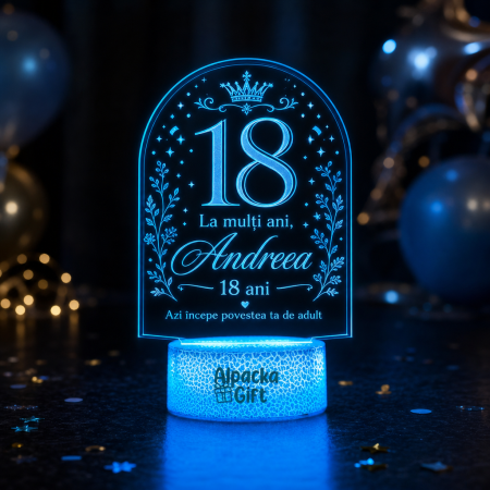Majorat - Lampă 3D Personalizată de Majorat Poveste de Adult