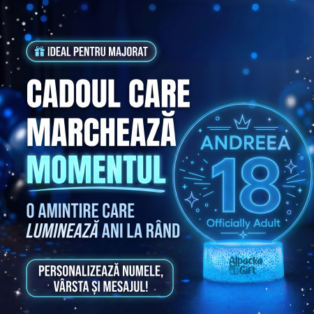 Majorat - Lampă 3D Personalizată de Majorat Oficial Adult