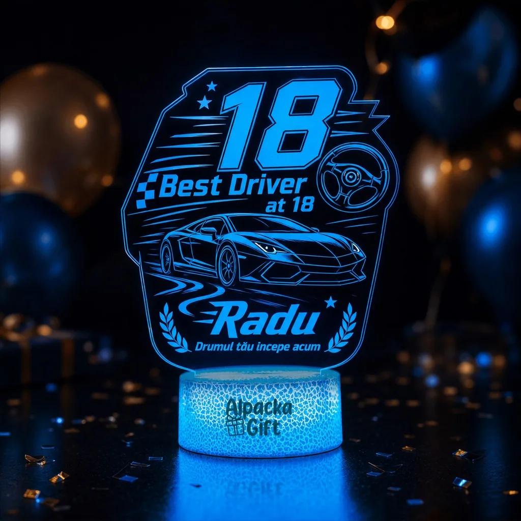 Majorat - Lampă 3D Personalizată de Majorat Best Driver