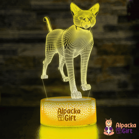 Lampi 3D Animale - Lampă 3D Pisică Geometrică