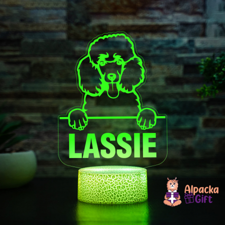 Rase de Caini - Lampă 3D - Poodle